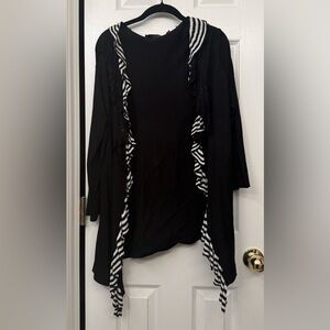 RED Women’s Black Knit Long Sleeve Open Front Sweater Cardigan XL